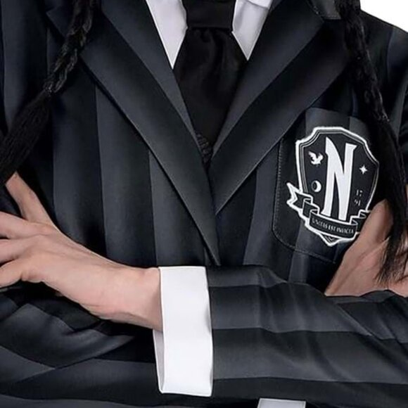 MGM Wednesday Addams Nevermore Uniform Costume Adult Small/and Wig is Incl. NWT - Picture 3 of 6